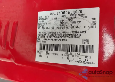 2011 Ford Ranger Sport из США, поврежденный, VIN 1FTLR4FEXBPA04466